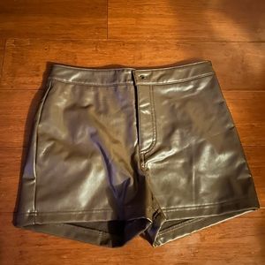 forever 21 brown leather shorts